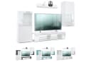 Vladon Wohnwand Movie TV-Board Vitrine Regal Weiß Grau Bild 5