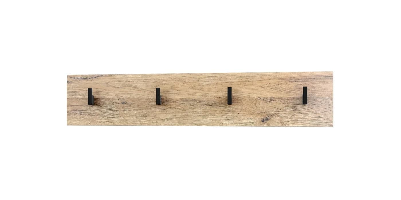 Vladon Garderobenpaneel Linea V2 mit 4 Haken Eiche Natur - Bild 2