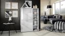 Vladon Highboard Cuba Weiß matt/Hochglanz mit 2 Türen und 4 Fächern Bild 1