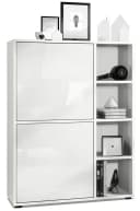 Vladon Highboard Cuba Weiß matt/Hochglanz mit 2 Türen und 4 Fächern Bild 2