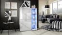 Vladon Highboard Cuba Weiß matt/Hochglanz mit LED & Push-to-Open Bild 1