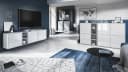 Vladon Highboard Cuba Weiß matt/Hochglanz mit LED & Push-to-Open Bild 5