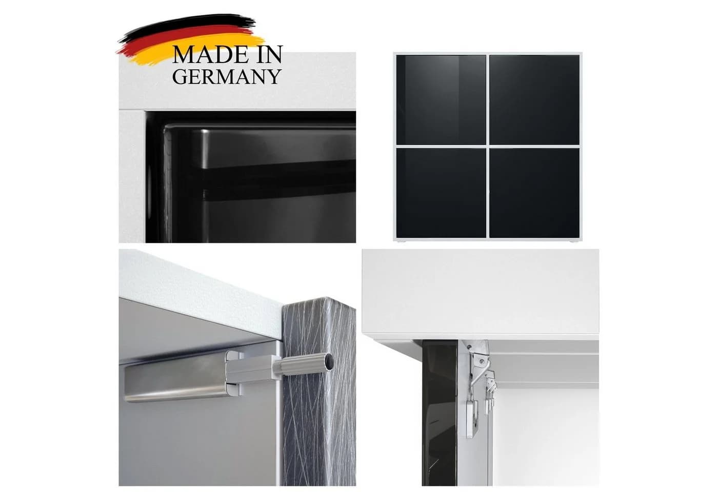 Vladon Highboard Cuba V2 Grau/Schwarz Push-to-Open - Bild 4