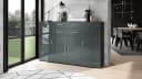 Vladon Highboard Aron 4 Türen 2 Schubladen Grau Anthrazit Modern Bild 1
