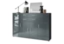 Vladon Highboard Aron 4 Türen 2 Schubladen Grau Anthrazit Modern Bild 2