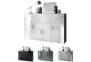 Vladon Highboard Aron 4 Türen 2 Schubladen Grau Anthrazit Modern Bild 4