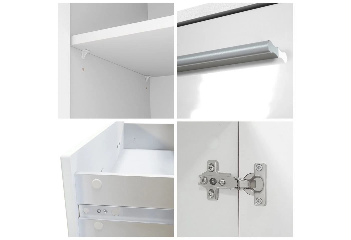 Vladon Highboard Aron 4 Türen 2 Schubladen Grau Anthrazit Modern - Bild 5