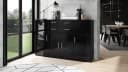 Vladon Highboard Aron 4 Türen 2 Schubladen Anthrazit/Schwarz Bild 1