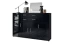 Vladon Highboard Aron 4 Türen 2 Schubladen Anthrazit/Schwarz Bild 2