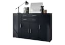 Vladon Highboard Aron Schwarz Matt 4 Türen 2 Schubladen Bild 2