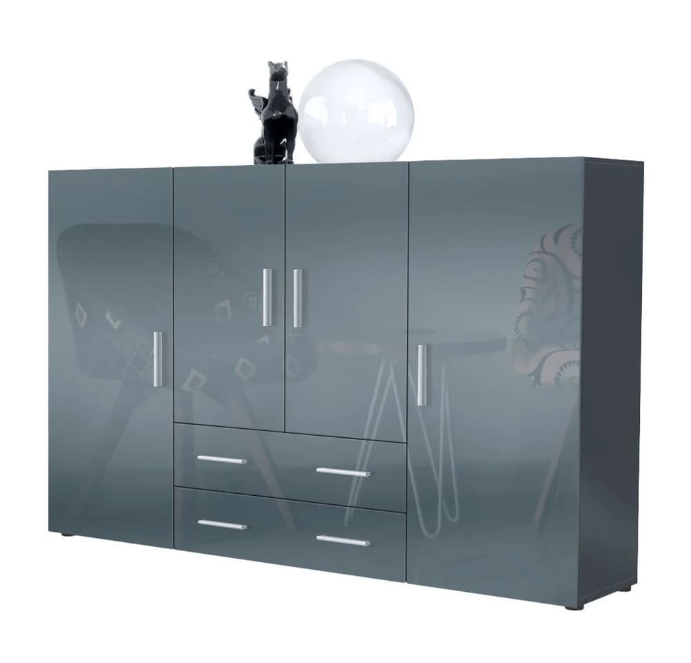 Vladon Highboard Nora Anthrazit/Grau Hochglanz - Bild 2