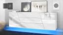 Vladon Sideboard Houston Weiß matt/Hochglanz mit LED Bild 1