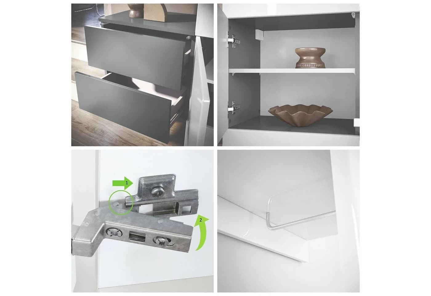Vladon Garderoben-Set Carlton Set 2 Anthrazit/Weiß Modern - Bild 5