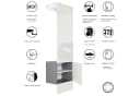 Vladon Wandgarderobe Carlton Set 5 Anthrazit Schwarz Hochglanz mit Push-to-Open Bild 4