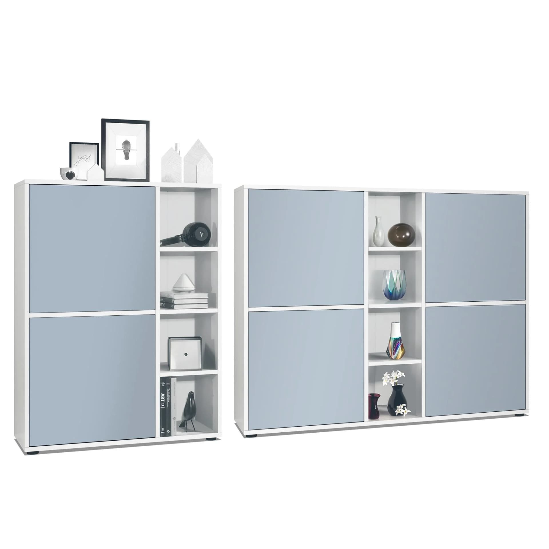 Vladon Wohnzimmer-Set Miami Denim Blau Matt