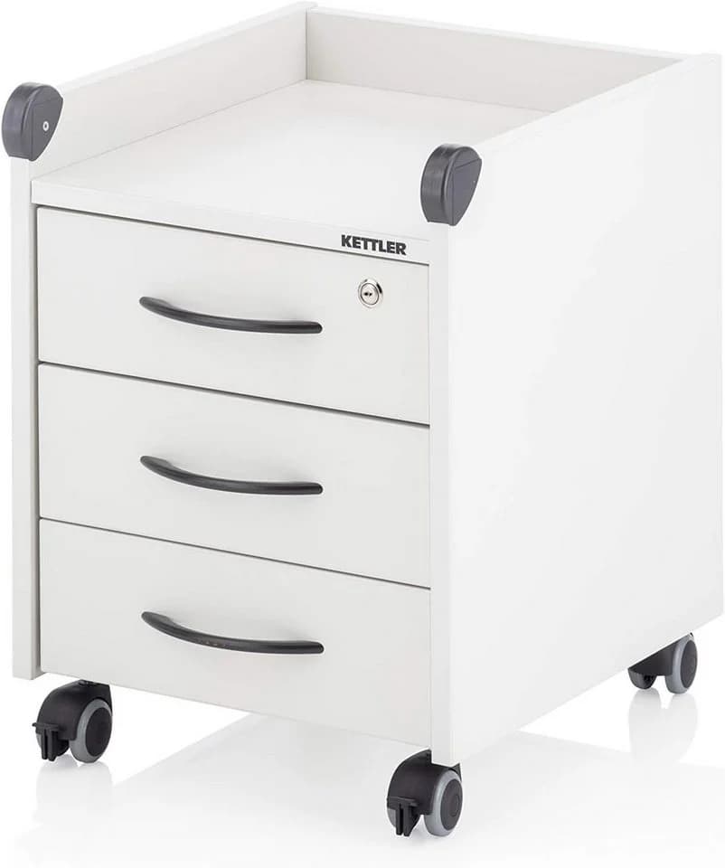 Vladon Aktenschrank Kettler Rollcontainer Abschließbar Weiß Matt - Bild 2