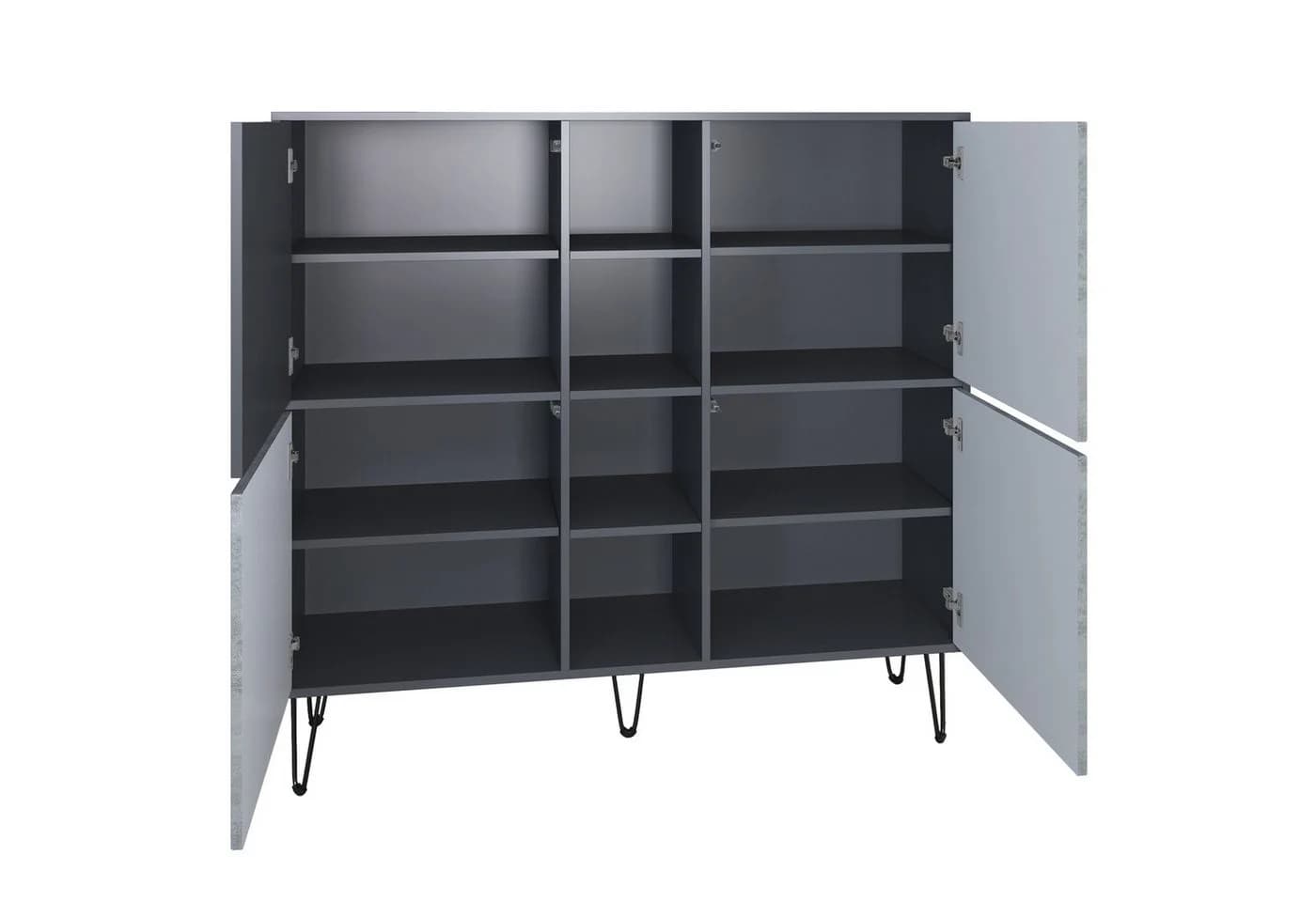 Vladon Highboard Havana V3 Anthrazit matt / Weiß matt mit Push-to-Open - Bild 3