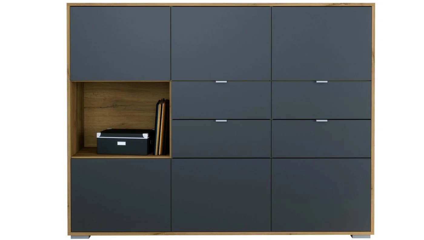 Vladon Highboard Milano 6 Türen 4 Schubladen Anthrazit matt - Bild 2