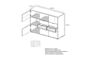 Vladon Highboard Milano 6 Türen 4 Schubladen Anthrazit matt Bild 5