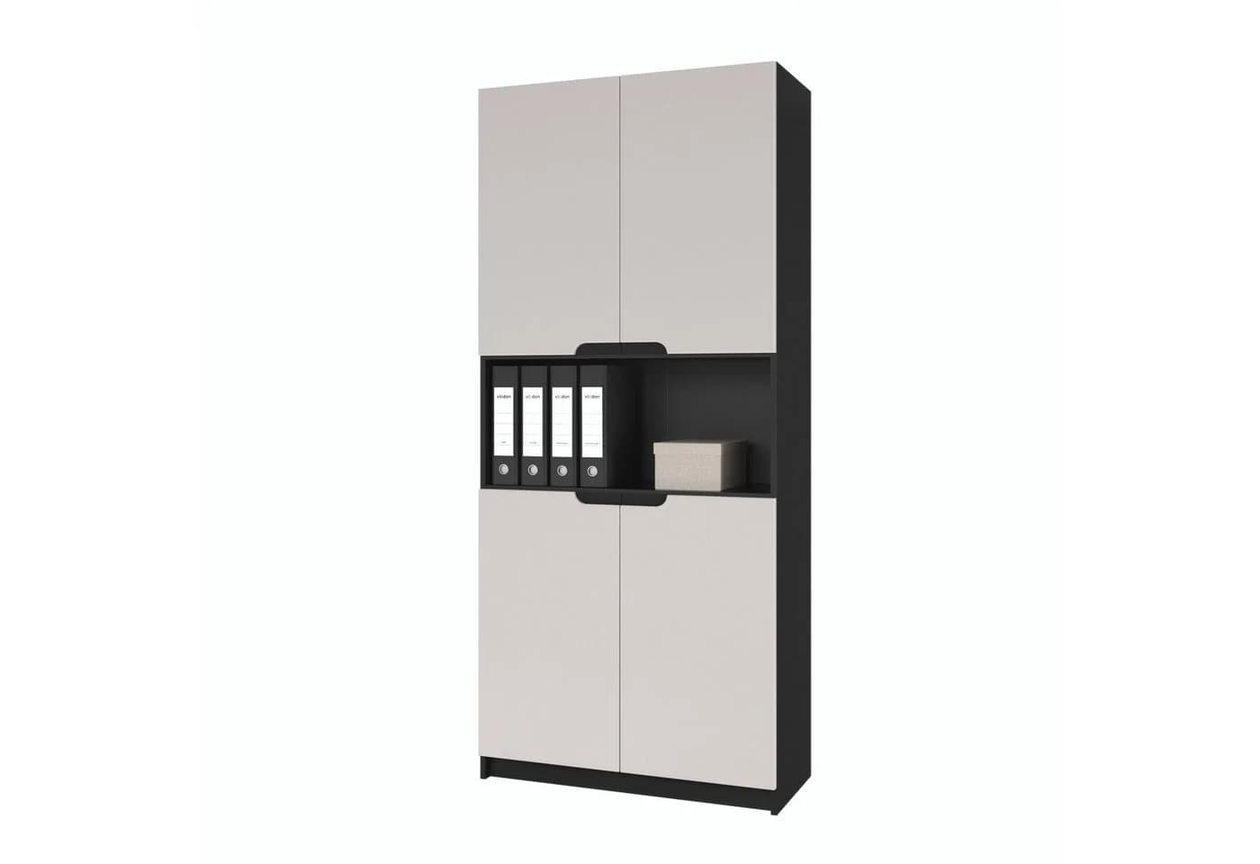 Vladon Aktenschrank Logan V2 Schwarz matt/Cashmere mit Soft-Close - Bild 2