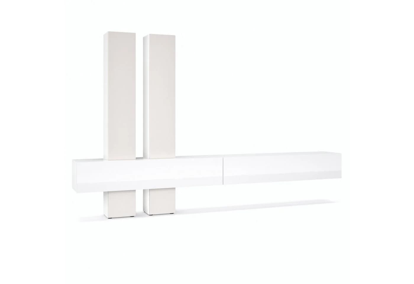 Vladon Wohnwand Moja Anbauwand Weiß/Cashmere mit 4 Türen und 2 Klappen - Bild 2