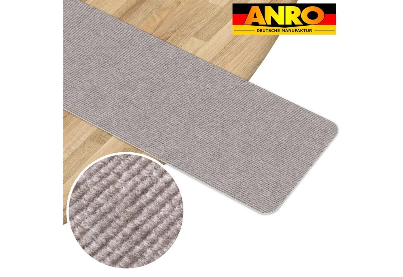 ANRO Stufenmatte NEMESIS Treppenschutz Rechteck Selbsthaftend Grau/Schwarz - Bild 3