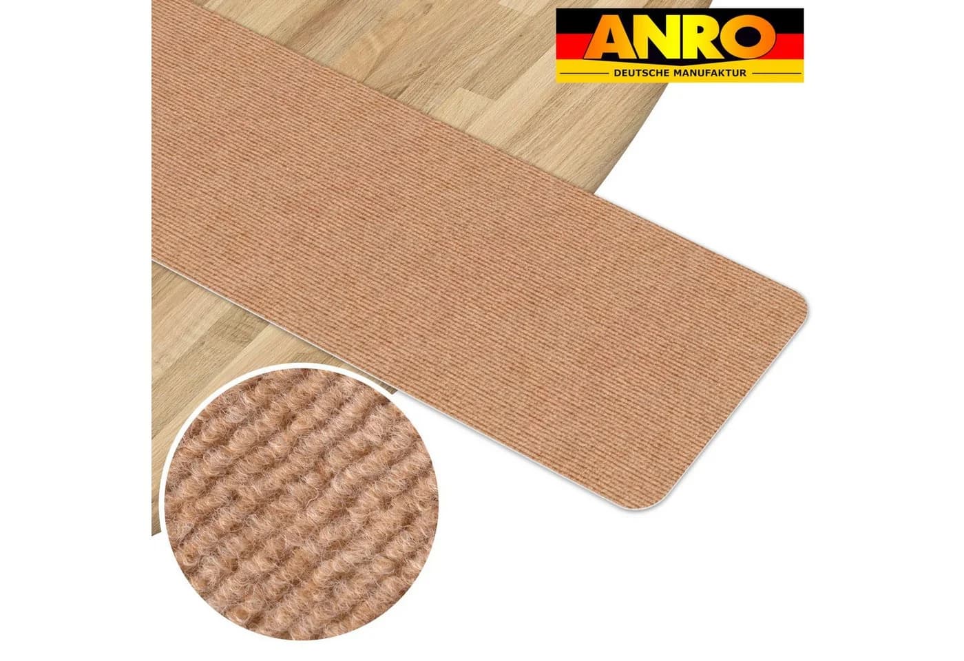 ANRO Stufenmatte NEMESIS Treppenschutz Rechteck Selbsthaftend Grau Schwarz - Bild 3