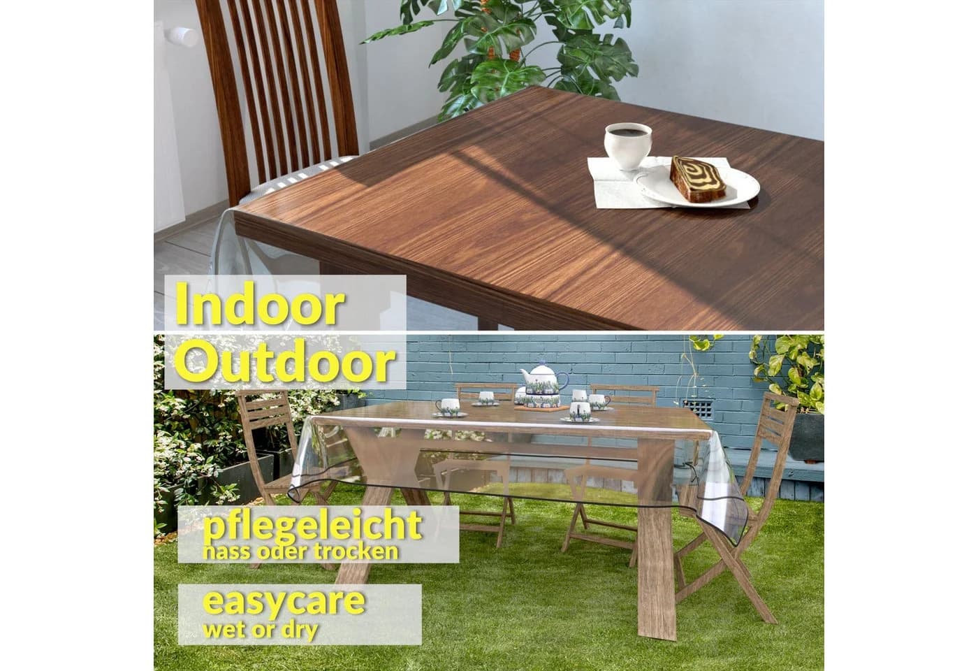 ANRO Tischdecke KLARA Transparent Abwaschbar - Bild 5