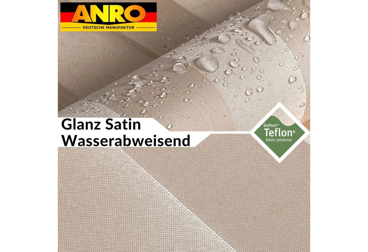 ANRO Duschvorhang Polyester Beige Wasserabweisend mit Haken - Bild 5