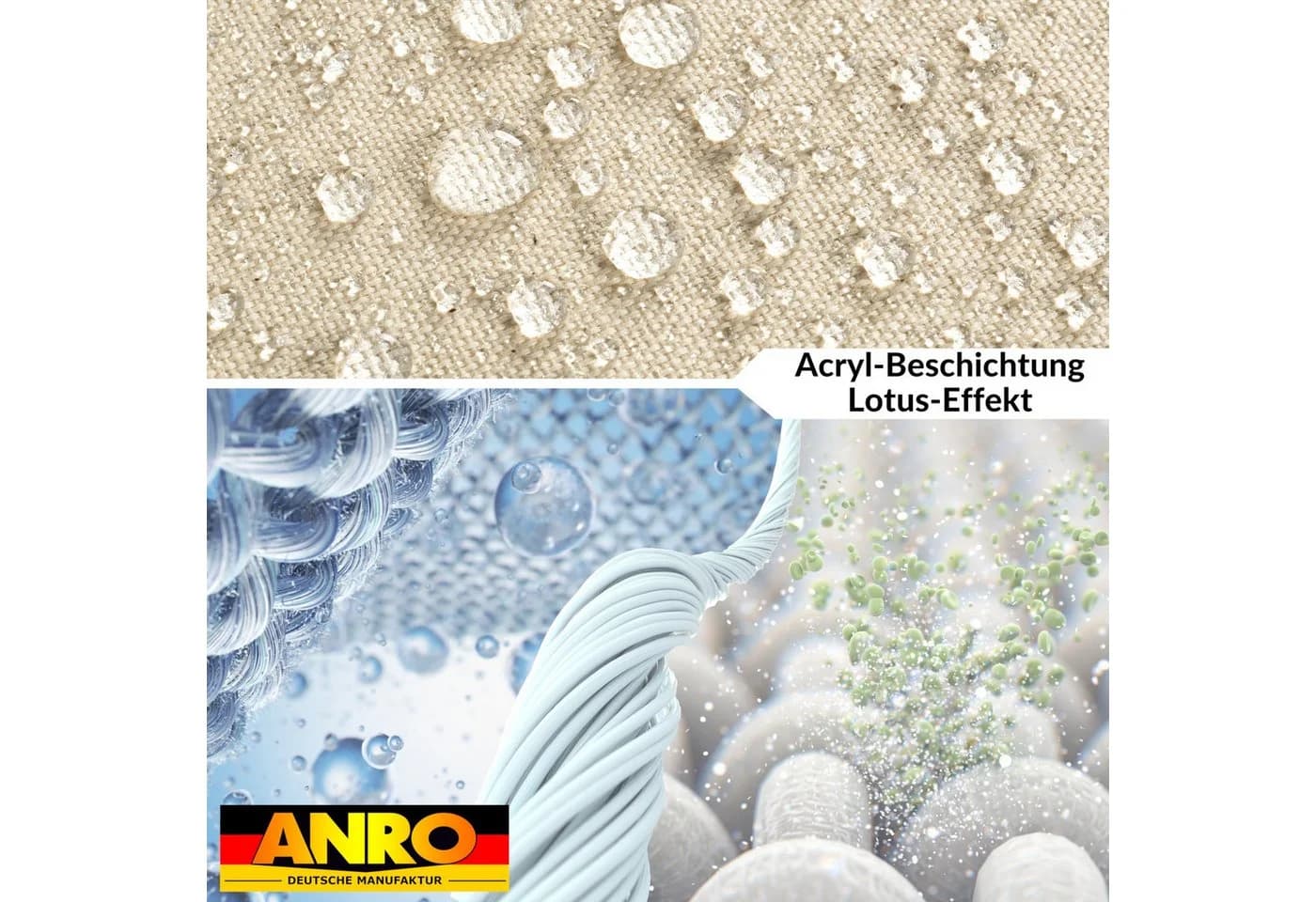 ANRO Tischdecke Alica Leinenoptik Melliert Creme Rund 100cm - Bild 4