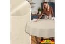 ANRO Tischdecke Alica Leinenoptik Melliert Creme Rund 100cm Bild 5
