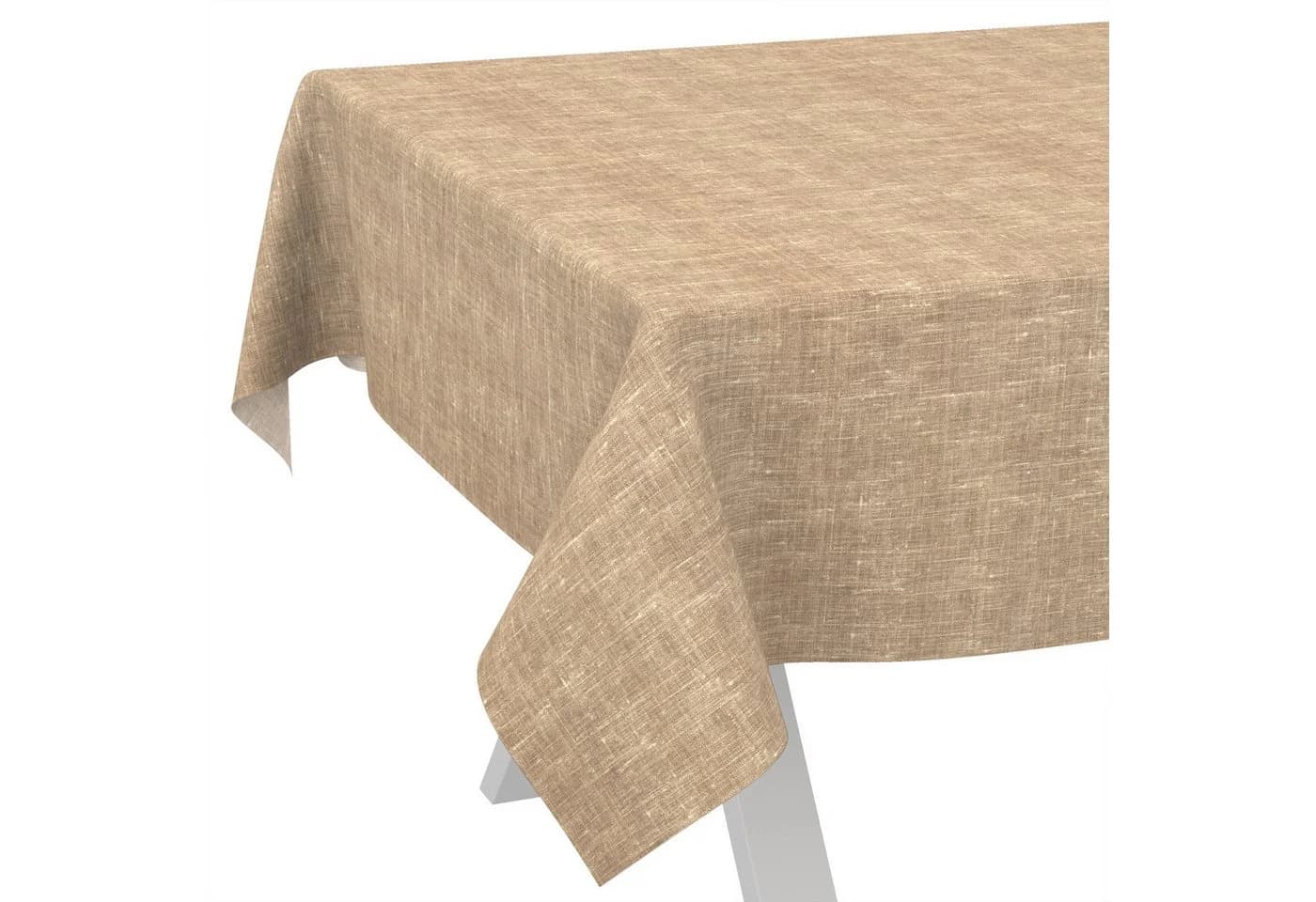 ANRO Tischdecke Alica Leinen Melliert Sandbraun wasserabweisend - Bild 2