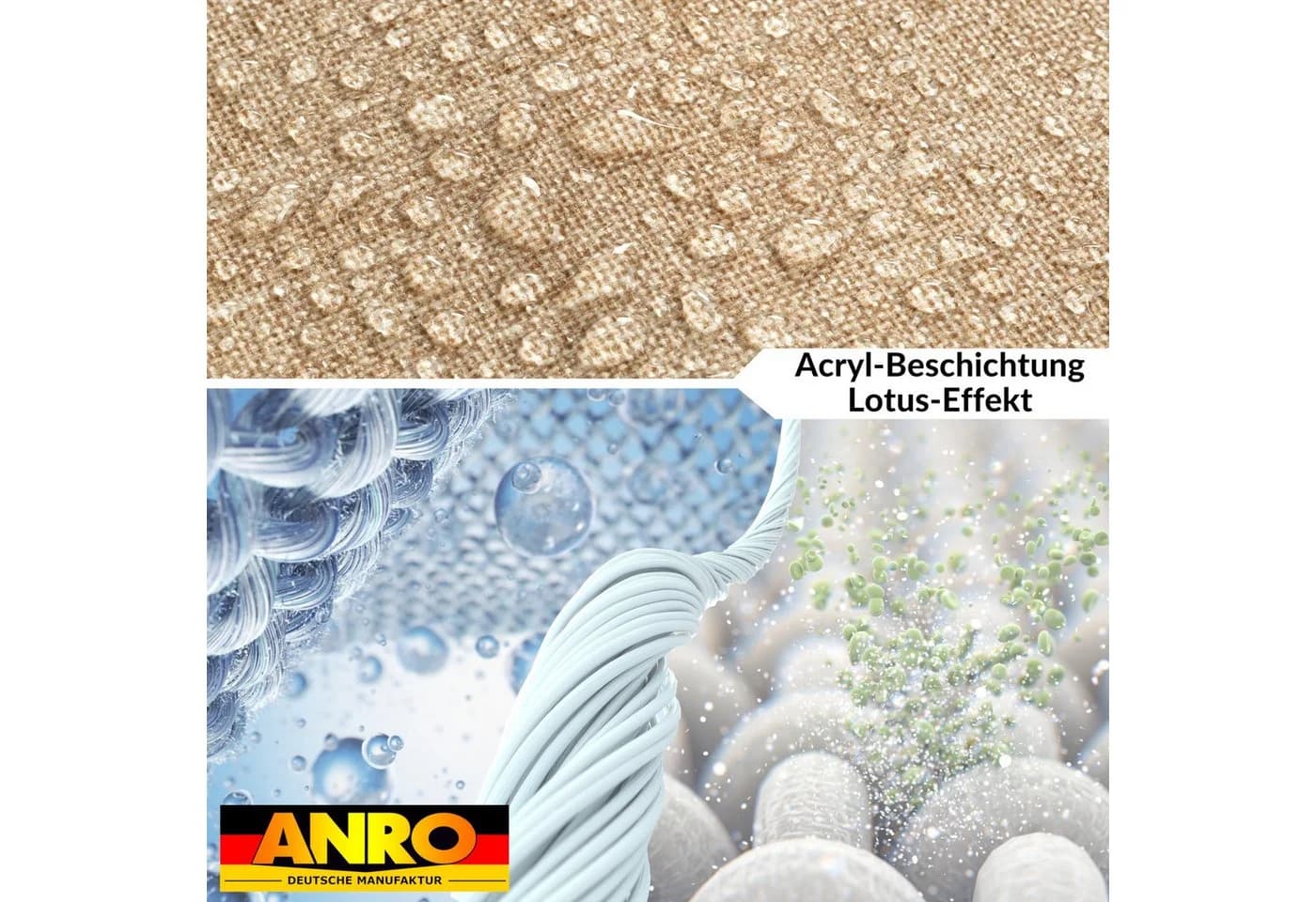 ANRO Tischdecke Alica Leinen Melliert Sandbraun wasserabweisend - Bild 4