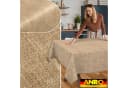 ANRO Tischdecke Alica Leinen Melliert Sandbraun wasserabweisend Bild 5