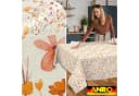 ANRO Tischdecke abwaschbar LANA Alessia-Wildblumen Orange-Beige Bild 5