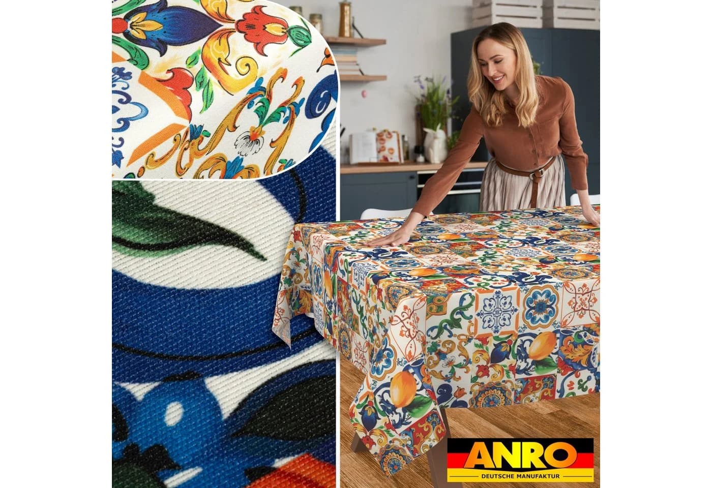 ANRO Tischdecke LANA Kamille-Fortuna Bunt Wasserabweisend - Bild 5