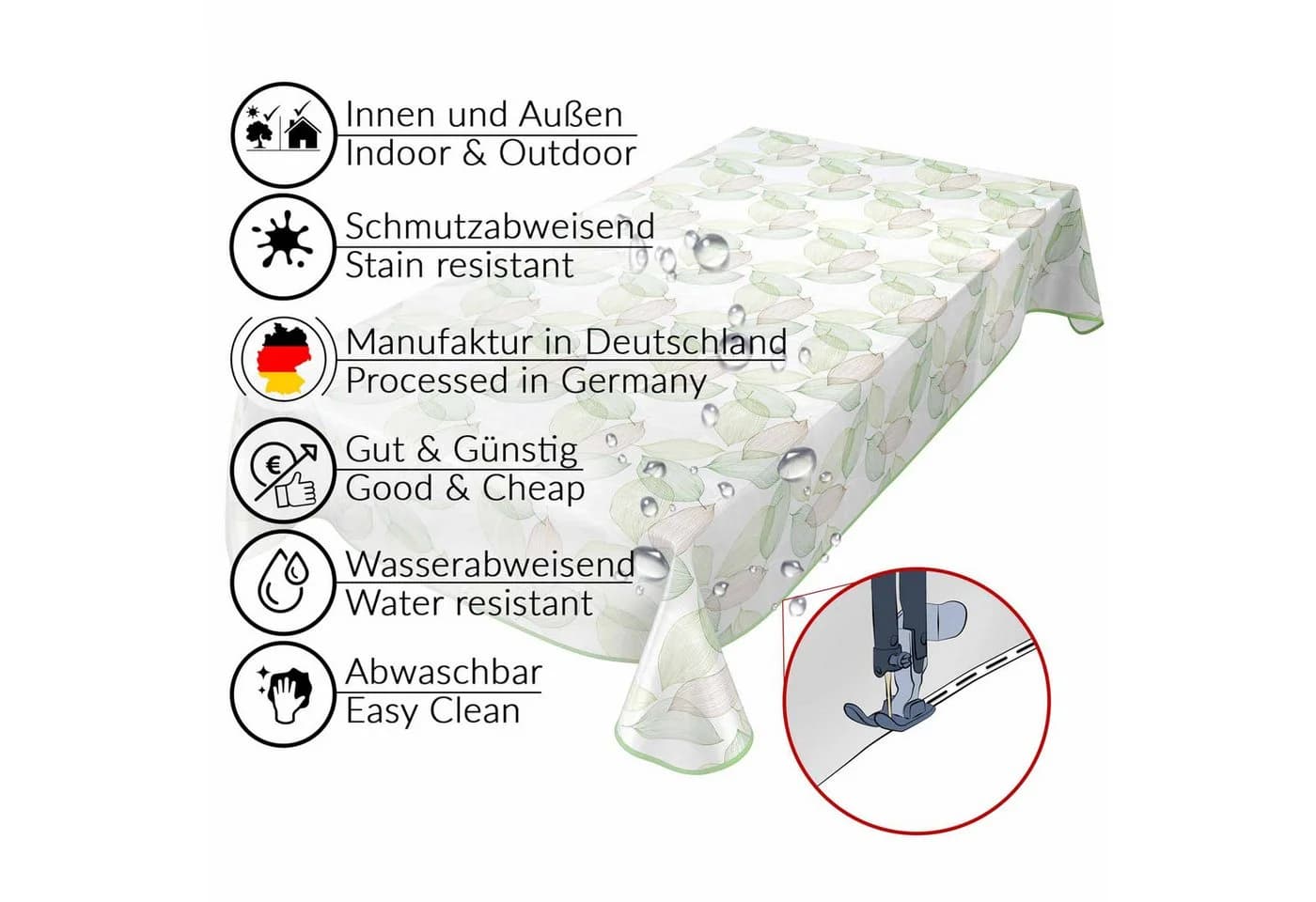 ANRO Tischdecke Wachstuchtischdecke 140x100cm PVC-Beschichtung - Bild 5