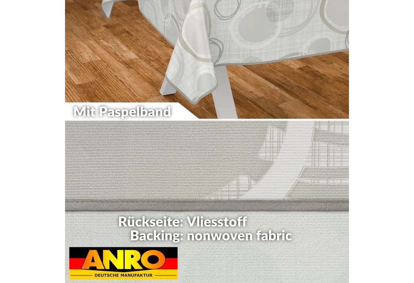 ANRO Wachstuchtischdecke 140x100cm Wasserabweisend - Bild 3