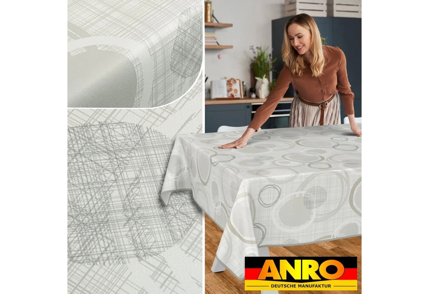 ANRO Wachstuchtischdecke 140x100cm Wasserabweisend - Bild 5