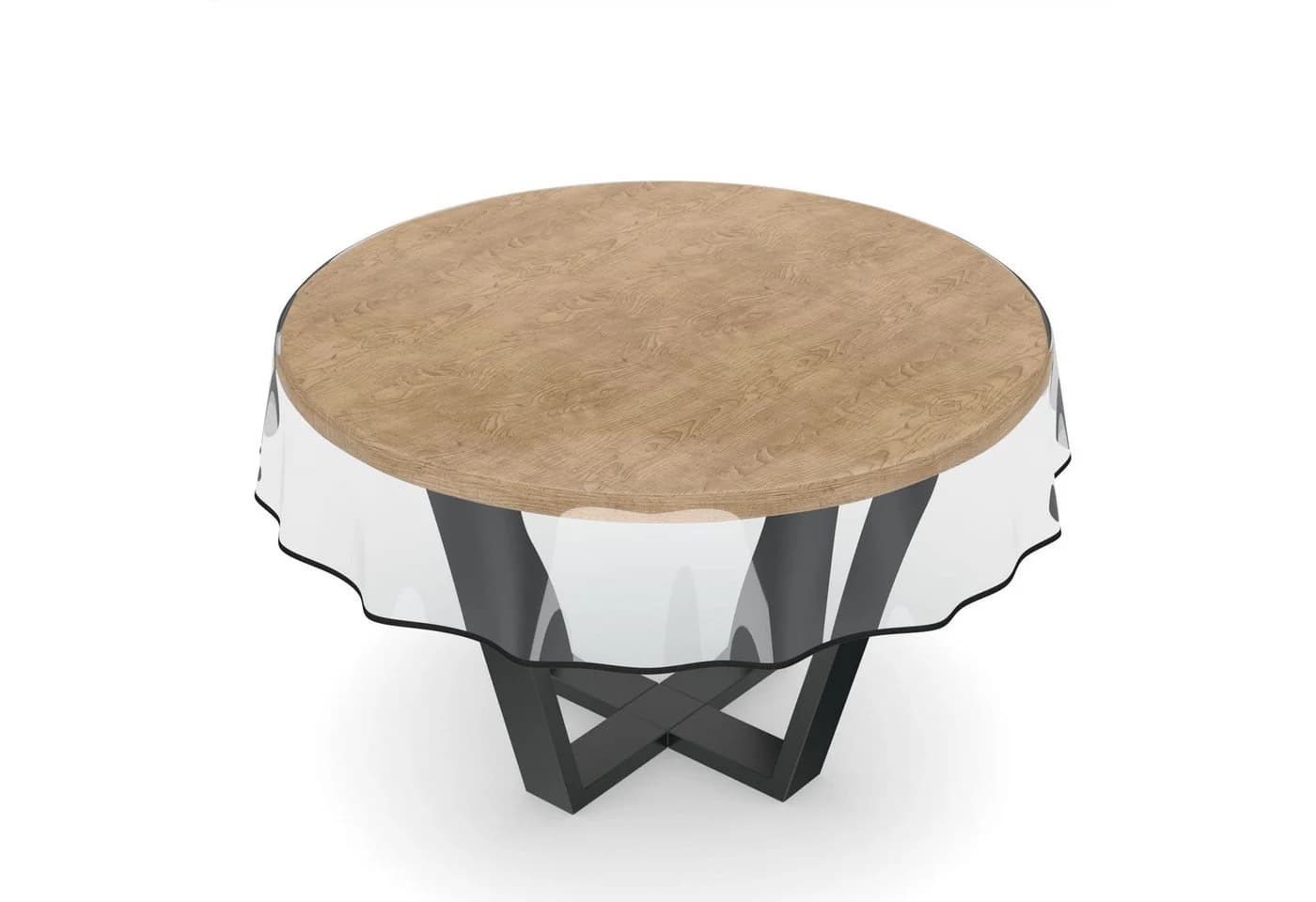 ANRO Tischdecke KLARA Transparent Abwaschbar Kunststoff Rund 100cm - Bild 2