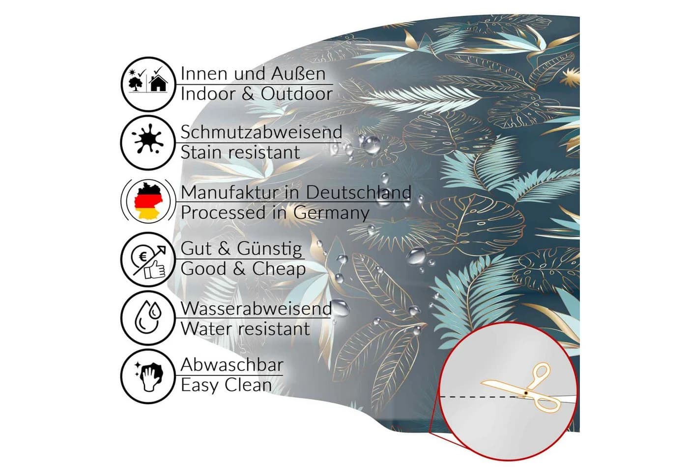 ANRO Wachstuchtischdecke Grün Rund 100cm wasserabweisend