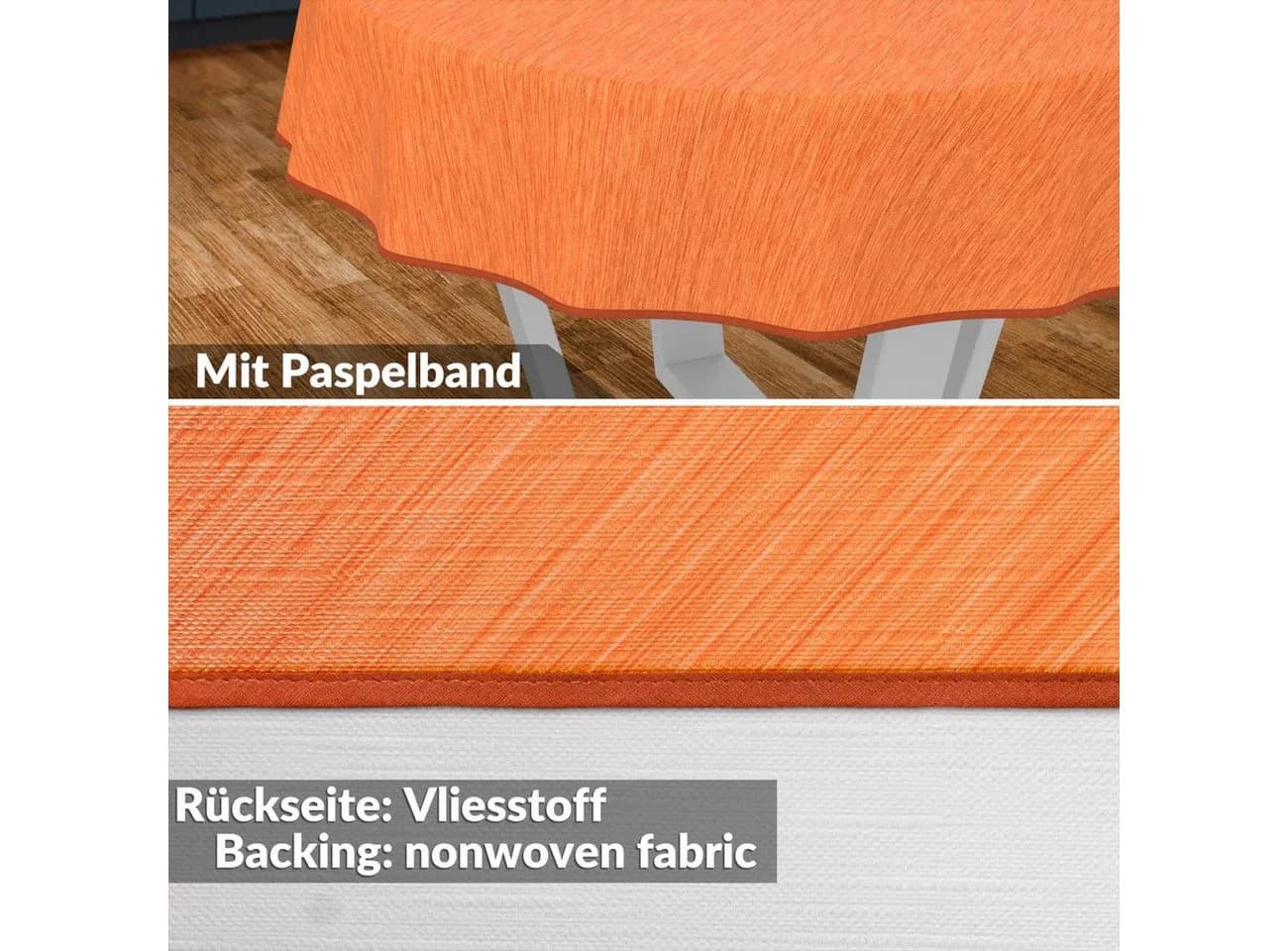 ANRO Wachstuchtischdecke Rund 100cm wasserabweisend mit Saum - Bild 3