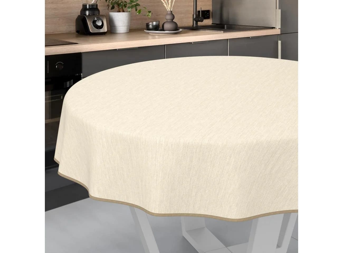 ANRO Wachstuchtischdecke Rund 100cm Grün Wasserabweisend