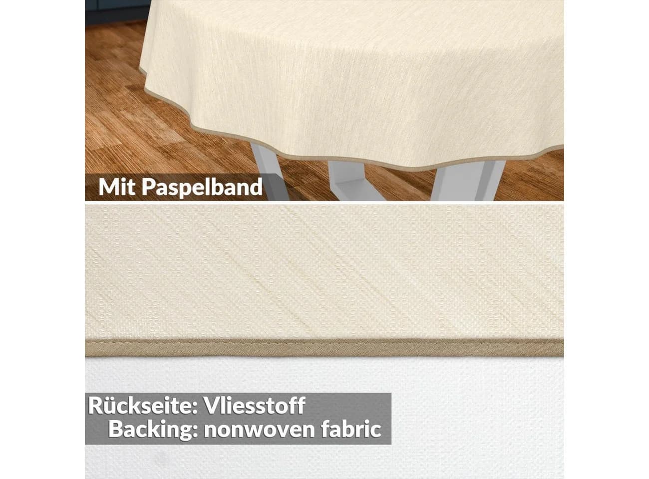 ANRO Wachstuchtischdecke Rund 100cm Grün Wasserabweisend - Bild 3