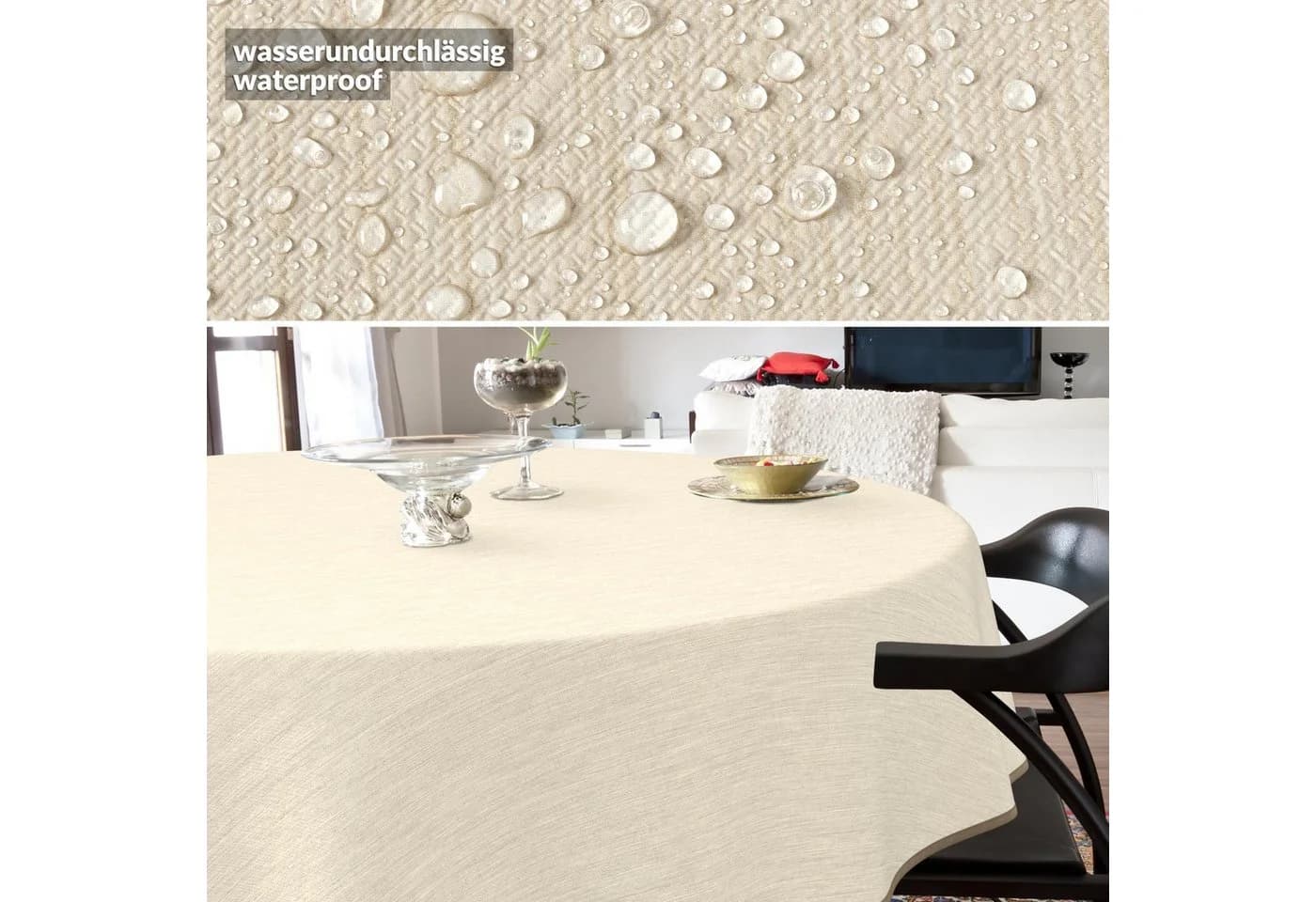ANRO Wachstuchtischdecke Rund 100cm Grün Wasserabweisend - Bild 4