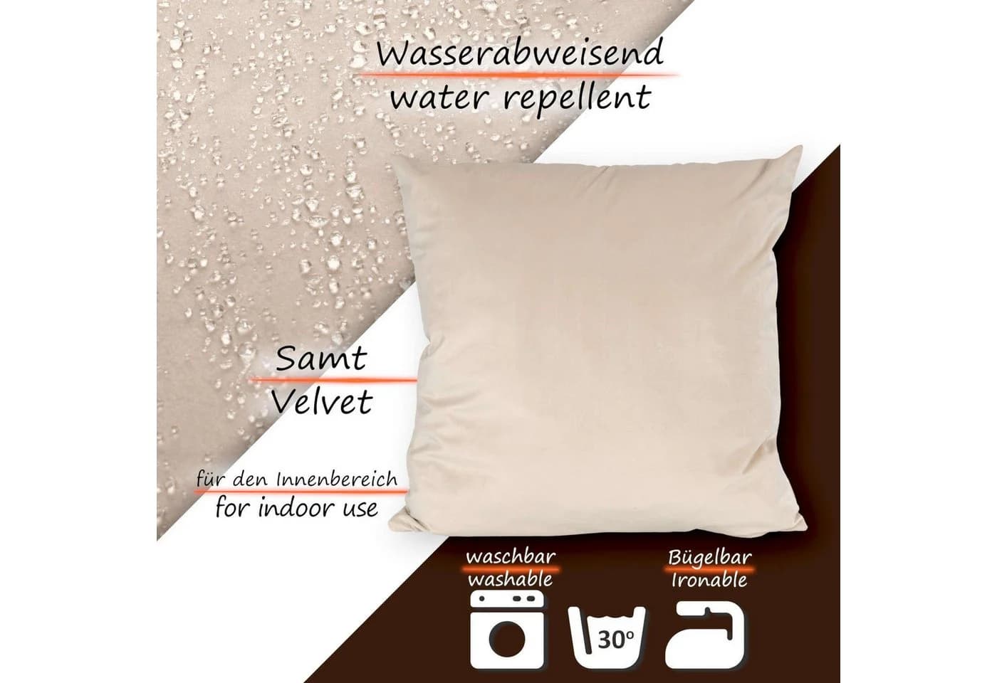 ANRO Samt Kissenbezug 40x40cm Beige Dekokissen ohne Füllung - Bild 5
