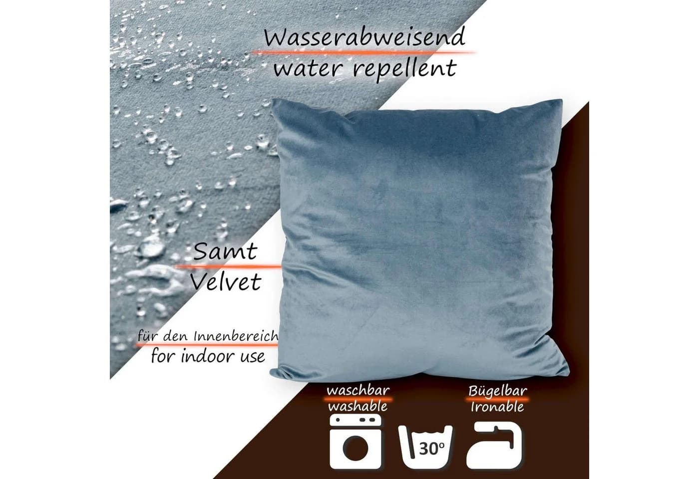 ANRO Dekokissen Samt Petrol 40x40 cm - Bild 5