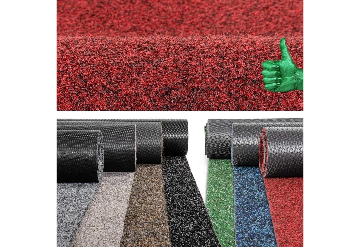 ANRO POET Sauberlaufmatte Rot Rutschfest Polypropylen - Bild 5