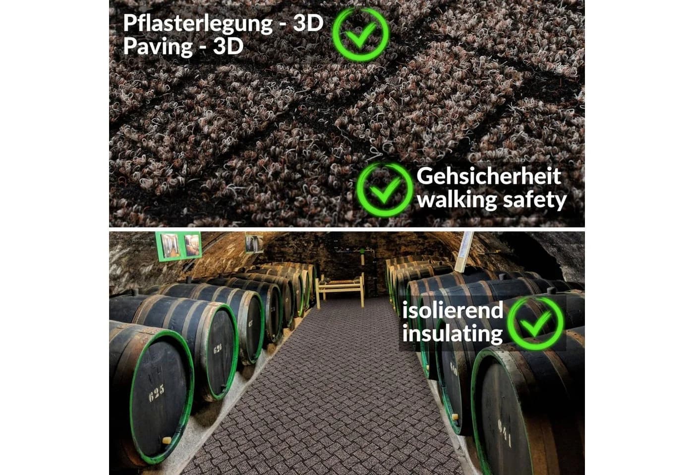 ANRO Schmutzfangläufer Braun 100 cm Breite Nadelvlies - Bild 4