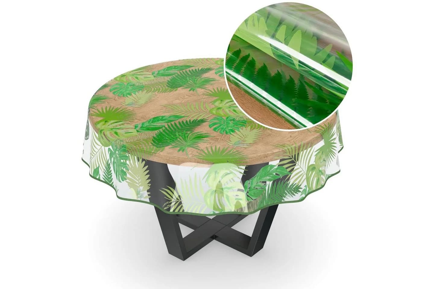ANRO Tischdecke Klara Transparent Rund 100cm - Bild 2